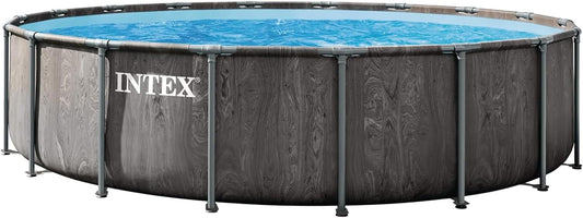 INTEX 26743EP Prism Frame Above Ground Swimming Pool Set: 18ft x 48in – Includes 1500 GPH Cartridge Filter Pump – Removable Ladder – Pool Cover – Ground Cloth