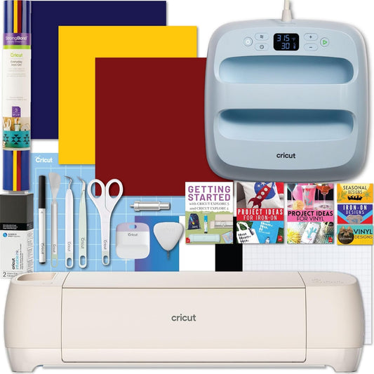 Cricut Explore 4 Cutting Machine Bundle with Vinyl &amp; Iron-On Materials