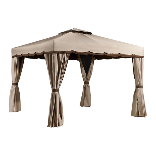 Roma Soft Top Gazebo, 10 ft. x 10 ft. Grey with Black Trim