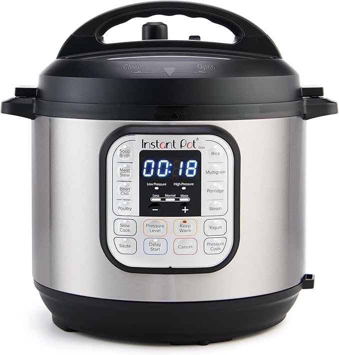 Instant Pot Duo 7-in-1 Electric Pressure Cooker, Slow Cooker, Rice Cooker, Steamer, Sauté, Yogurt Maker, Warmer &amp; Sterilizer, Includes App with Over 800 Recipes, Stainless Steel, 6 Quart