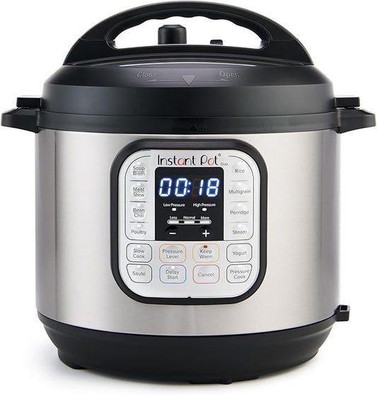 Instant Pot Duo 7-in-1 Electric Pressure Cooker, Slow Cooker, Rice Cooker, Steamer, Sauté, Yogurt Maker, Warmer &amp; Sterilizer, Includes App with Over 800 Recipes, Stainless Steel, 6 Quart