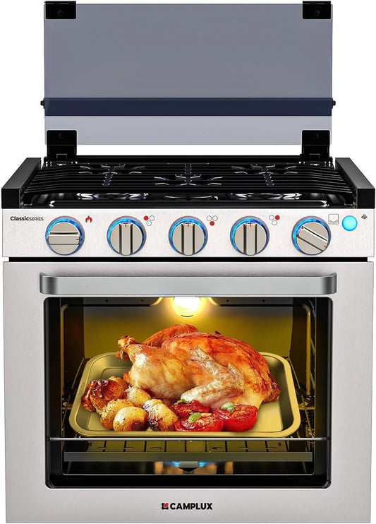 Camplux 21 Inches RV Stove Gas Range Oven 3 Burners Cooktops