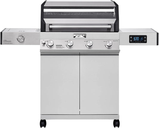 Monument Grills Eminence 405 |Tech Stainless Propane Gas Grills Eminence 405 &amp; Cast Iron Cooking Plate